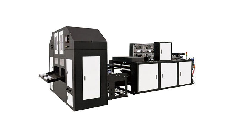 HC-LB500X2Two Lines Fully Automatic T-shirt Bag-on-roll Making Machine With Core